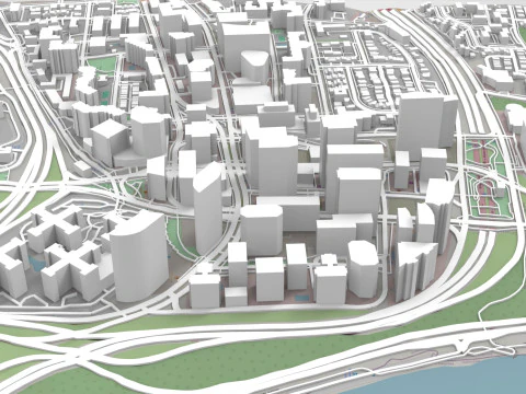 Cityscape Arlington Rosslyn Virginia USA 3D Model