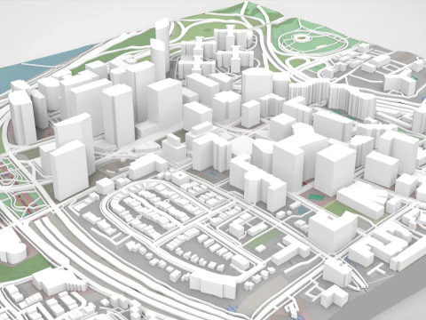 Cityscape Arlington Rosslyn Virginia USA 3D Model