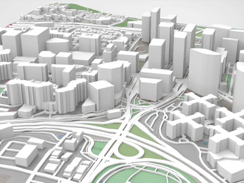 Cityscape Arlington Rosslyn Virginia USA 3D Model