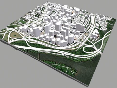 Cityscape Arlington Rosslyn Virginia USA 3D Model