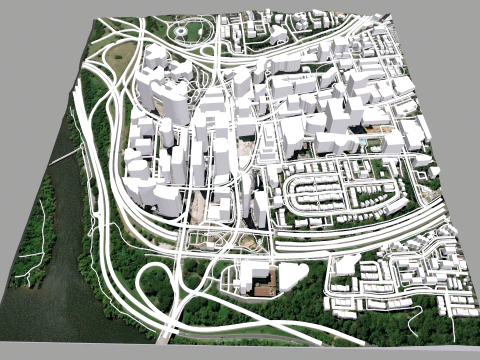 Cityscape Arlington Rosslyn Virginia USA 3D Model