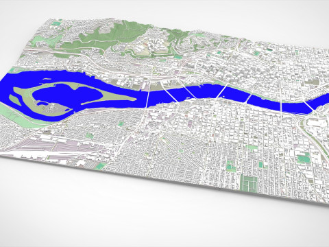 Cityscape Portland Oregon USA 3D Model