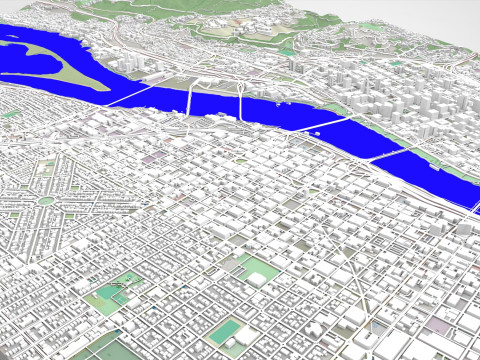 Cityscape Portland Oregon USA Model 3D