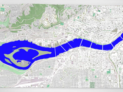 Paisagem urbana Portland Oregon EUA Modelo 3D