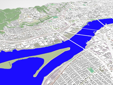 Cityscape Portland Oregon USA Model 3D