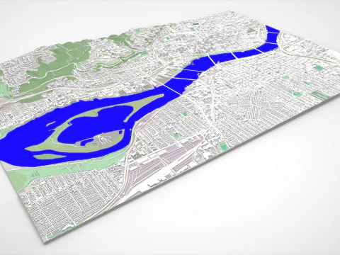 Paisagem urbana Portland Oregon EUA Modelo 3D