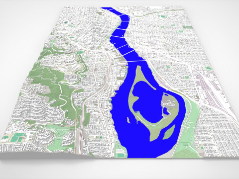 Cityscape Portland Oregon USA Model 3D