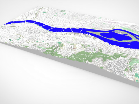 Cityscape Portland Oregon USA Model 3D