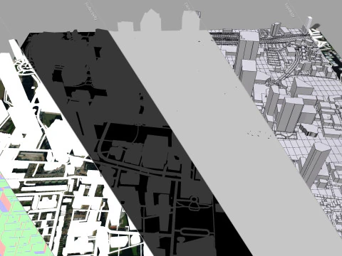 Cityscape London Business District Canary Wharf England 3D Model