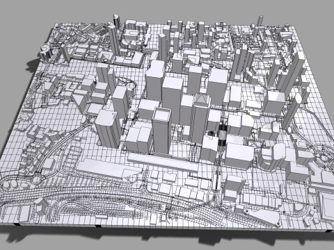 Cityscape London Business District Canary Wharf England 3D Model