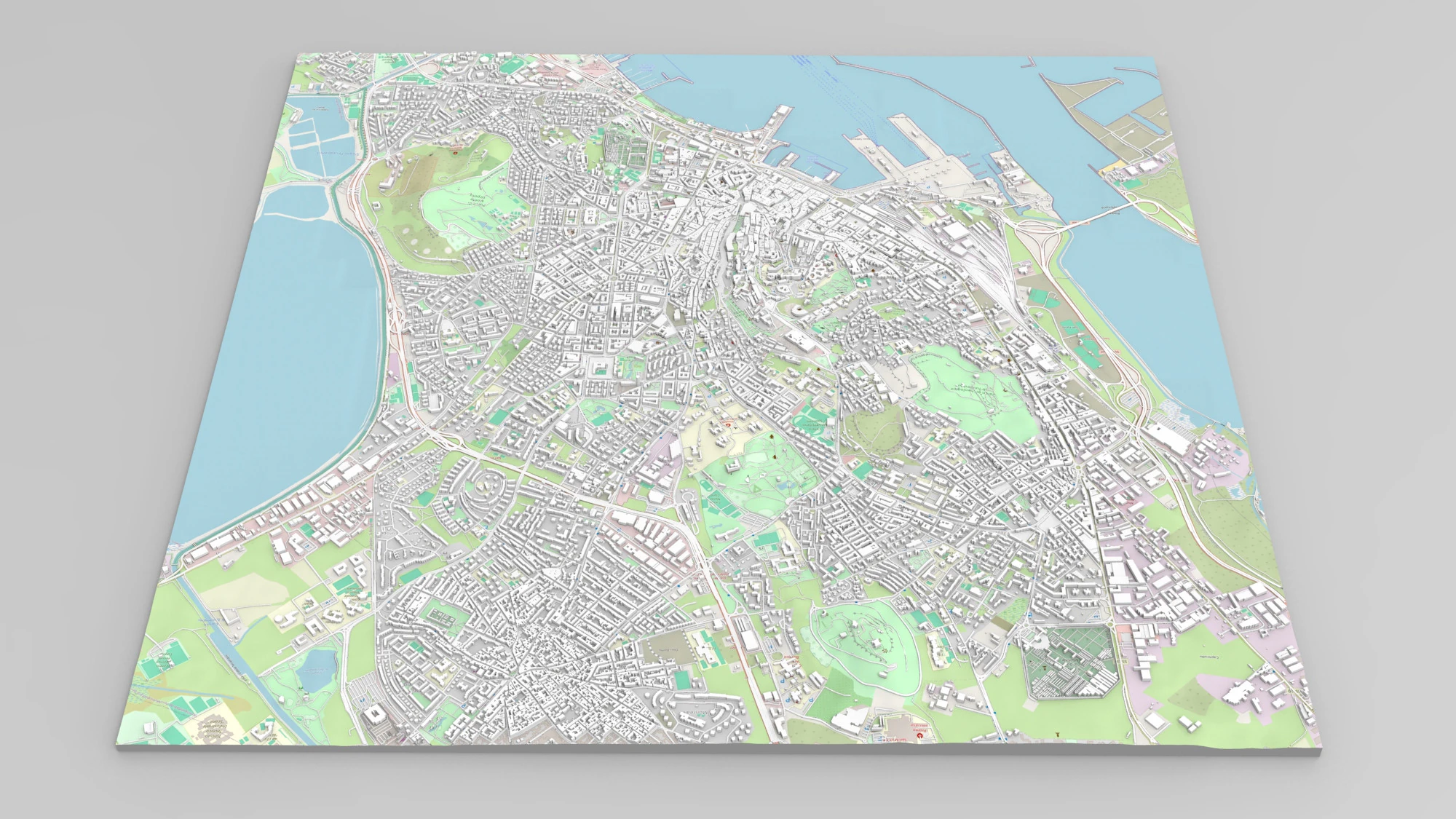 Paisagem urbana Cagliari ilha italiana da Sardenha Modelo 3D .c4d .max .obj .3ds .fbx .stl .blend 