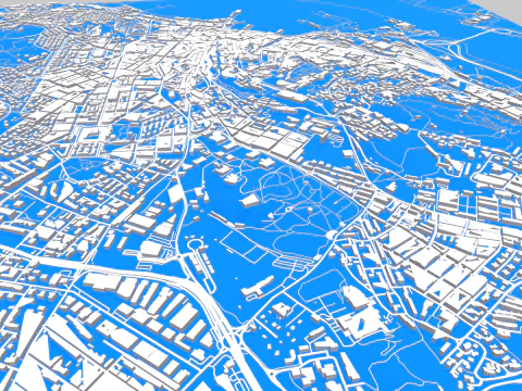 Paisagem urbana Cagliari ilha italiana da Sardenha Modelo 3D