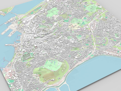 Cityscape Cagliari Italian island of Sardinia Modello 3D