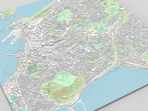 Paisagem urbana Cagliari ilha italiana da Sardenha Modelo 3D