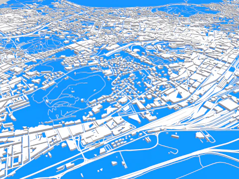 Paisagem urbana Cagliari ilha italiana da Sardenha Modelo 3D