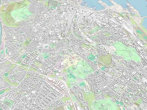 Paisagem urbana Cagliari ilha italiana da Sardenha Modelo 3D