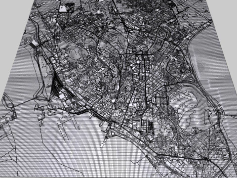 Paisagem urbana Cagliari ilha italiana da Sardenha Modelo 3D