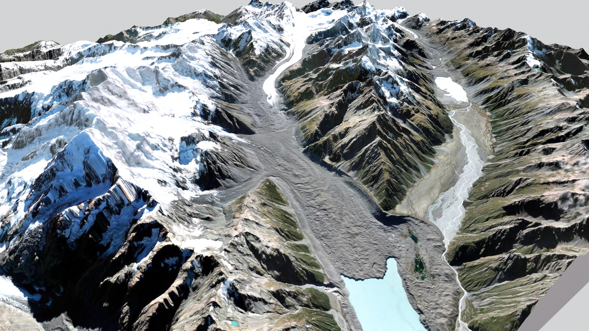 The Tasman Glacier New Zealand 3D Model .c4d .max .obj .3ds .fbx .stl .blend 