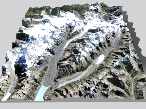 The Tasman Glacier New Zealand Modello 3D