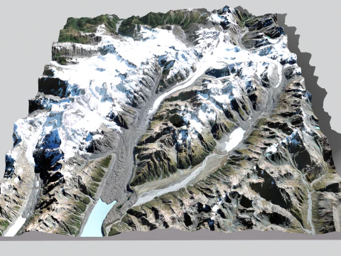 The Tasman Glacier New Zealand 3D Model