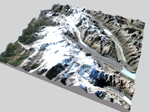 The Tasman Glacier New Zealand Modello 3D