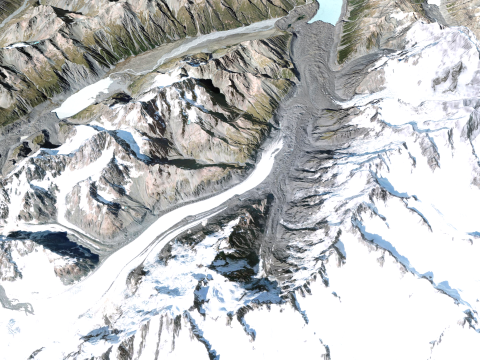 The Tasman Glacier New Zealand Modello 3D