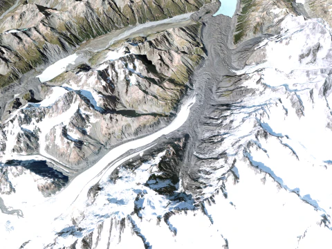 The Tasman Glacier New Zealand 3D Model