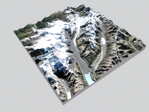 The Tasman Glacier New Zealand Modello 3D