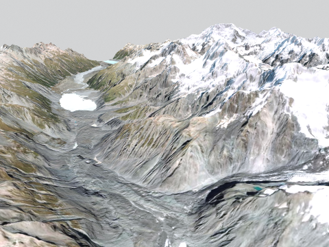 The Tasman Glacier New Zealand Modello 3D