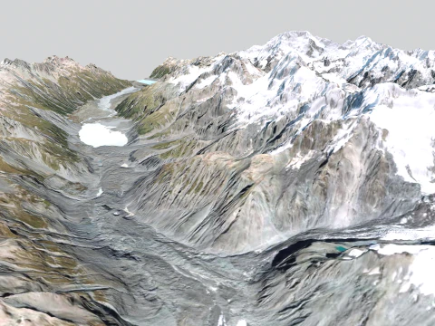 The Tasman Glacier New Zealand 3D Model