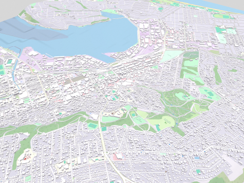 Cityscape Dunedin South Island of New Zealand 3D 模型