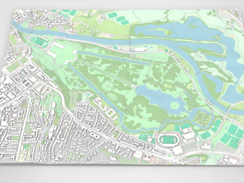 Великий державний парк Karlswiese Karlsaue 3D Модель