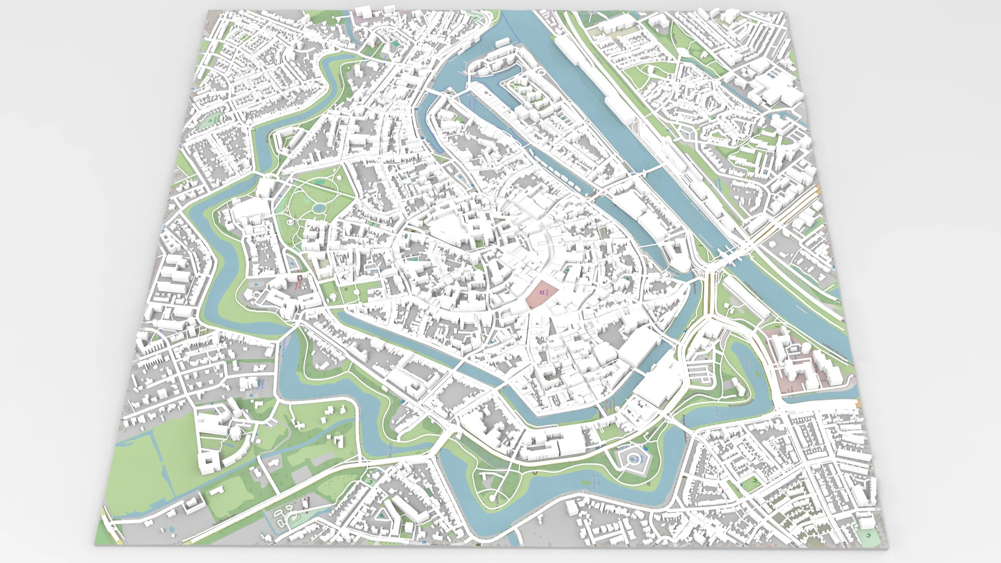 Cityscape Middelburg Netherlands 3D Model .c4d .max .obj .3ds .fbx .stl .blend 