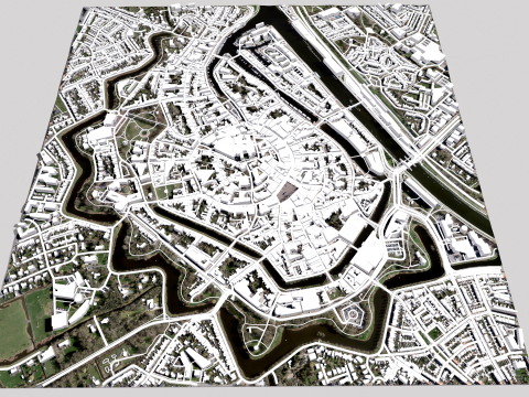 Cityscape Middelburg Netherlands 3D Model