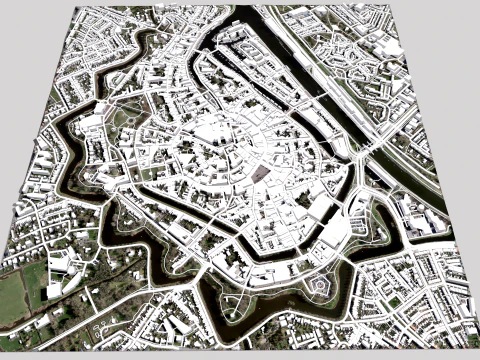 Cityscape Middelburg Netherlands 3D Model