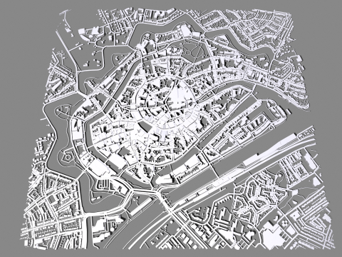 Cityscape Middelburg Netherlands 3D Model