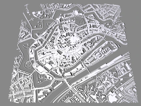 Cityscape Middelburg Netherlands 3D Model