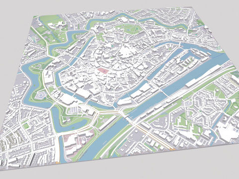 Cityscape Middelburg Netherlands 3D Model