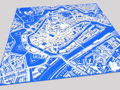 Cityscape Middelburg Netherlands 3D Model