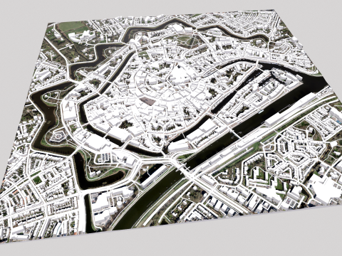 Cityscape Middelburg Netherlands 3D Model