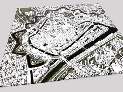 Cityscape Middelburg Netherlands 3D Model