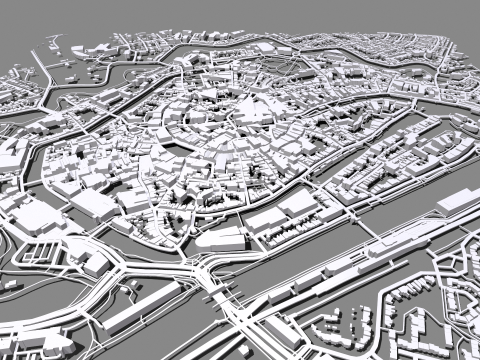 Cityscape Middelburg Netherlands 3D Model