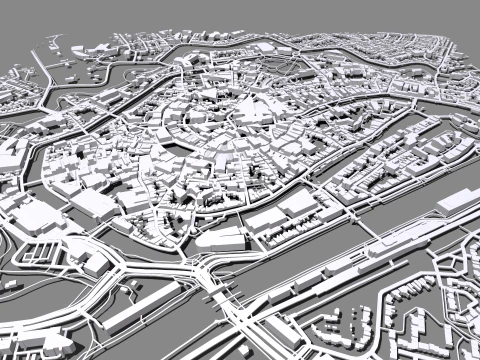 Cityscape Middelburg Netherlands 3D Model