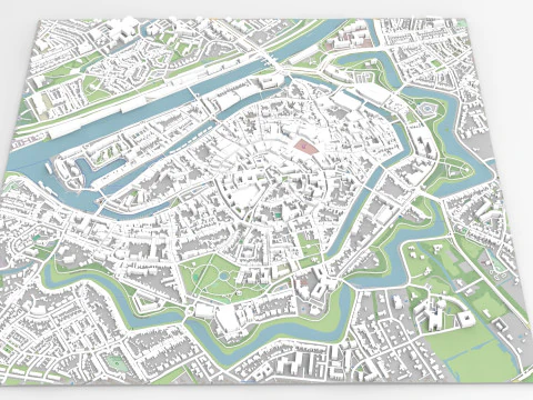 Cityscape Middelburg Netherlands 3D Model