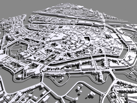 Cityscape Middelburg Netherlands 3D Model