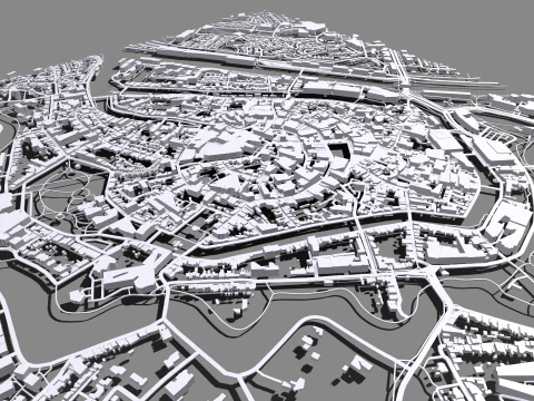 Cityscape Middelburg Netherlands 3D Model