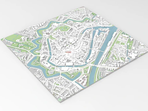 Cityscape Middelburg Netherlands 3D Model
