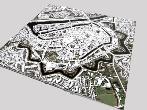 Cityscape Middelburg Netherlands 3D Model