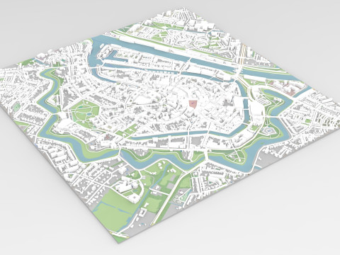 Cityscape Middelburg Netherlands 3D Model