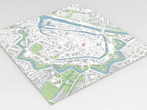 Cityscape Middelburg Netherlands 3D Model